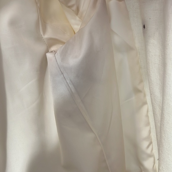 nude linen blazer with tie - Picture 5 of 8